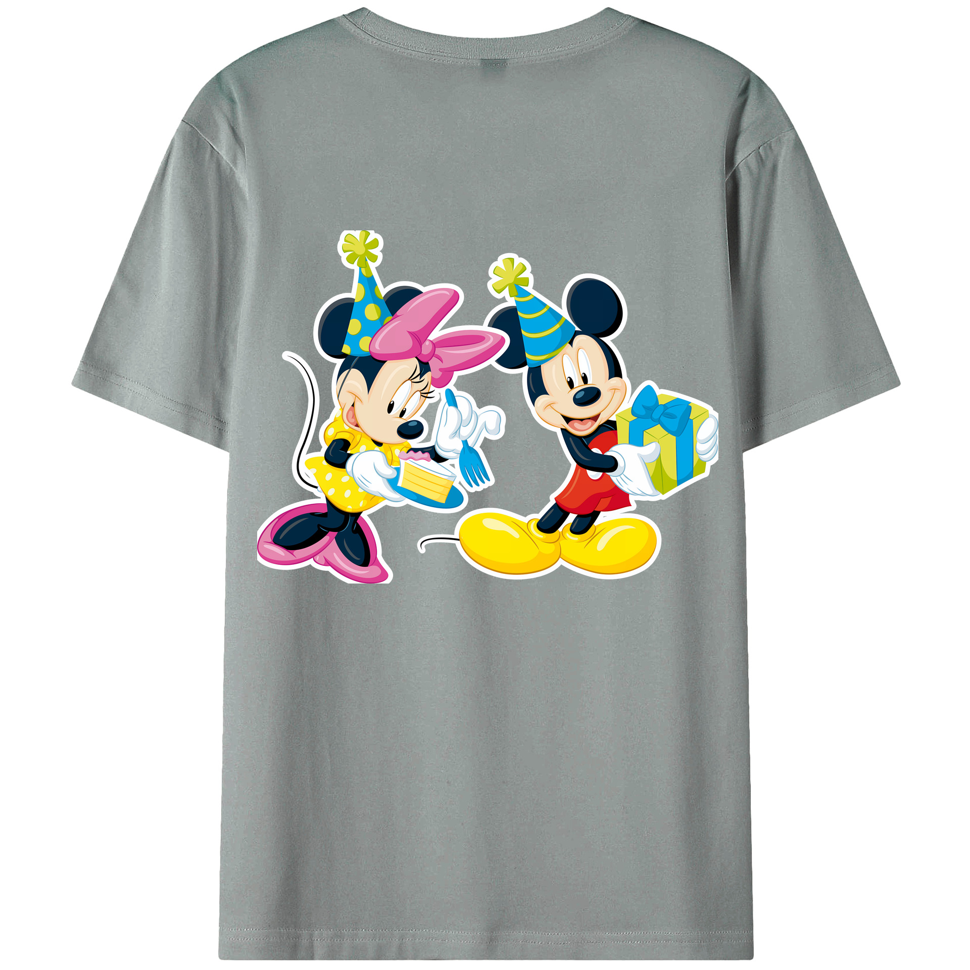 （画像用） ミッキーマウス Mickey Mouse 綿100％ メンズ半袖Tシャツ（バックプリント） 通気性